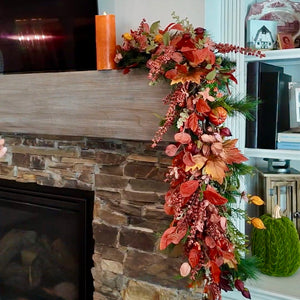 48" Autumn Orchard Mantel Endcap Garland