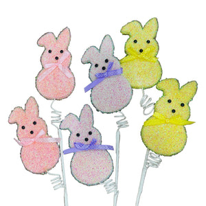 27" Sugared Bunny Peep Spray | Three Colors Available (Sold individually)