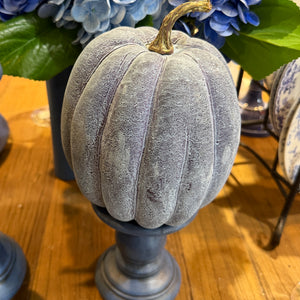 6" Blue Lavender Washed Tall Pumpkin