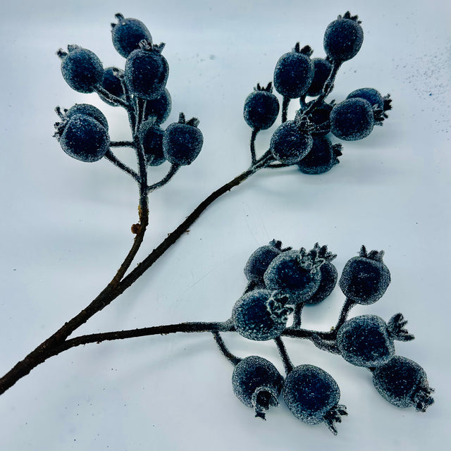 24" Blue Icey Pomegranate Berry Spray
