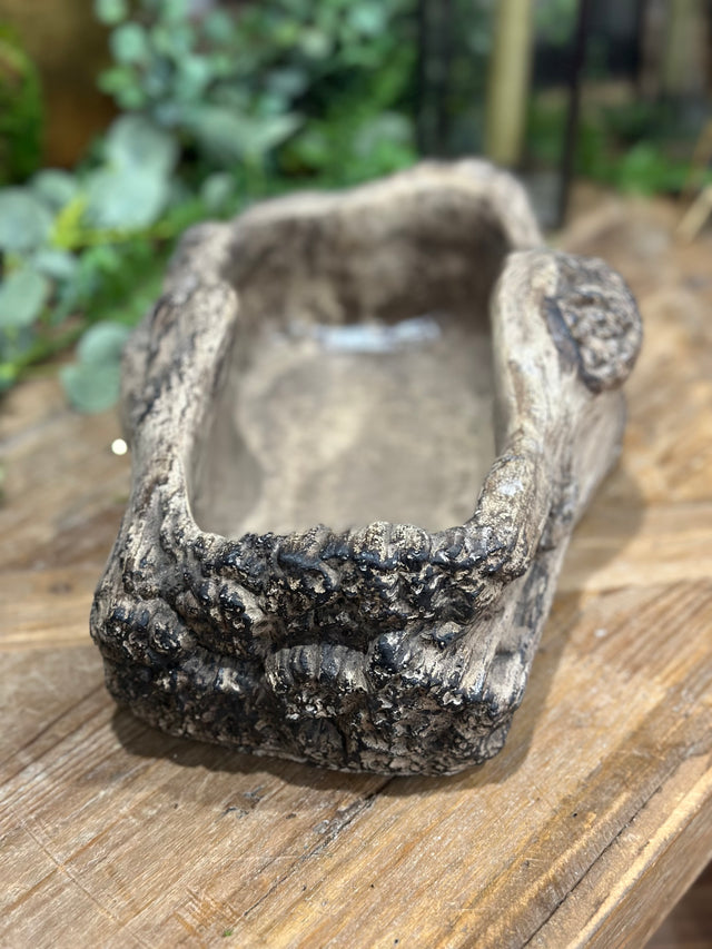 4.5” Oblong Concrete Log Planter
