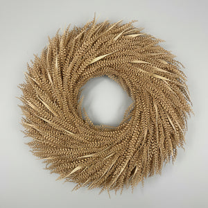 28" UV Treated Beige Deluxe Bead Grass Wreath