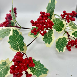 27" Variegated Holly Spray