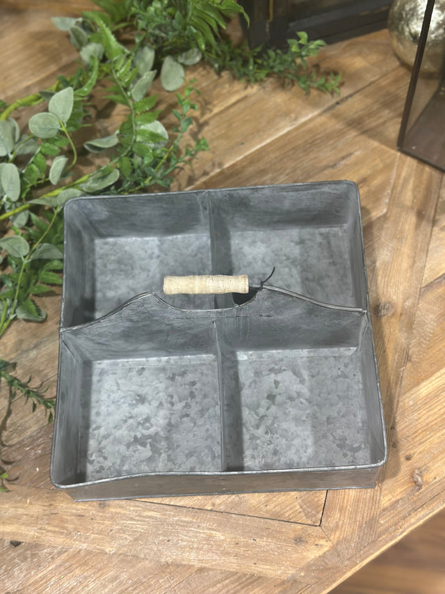 11” Metal Tray With 4 Compartments
