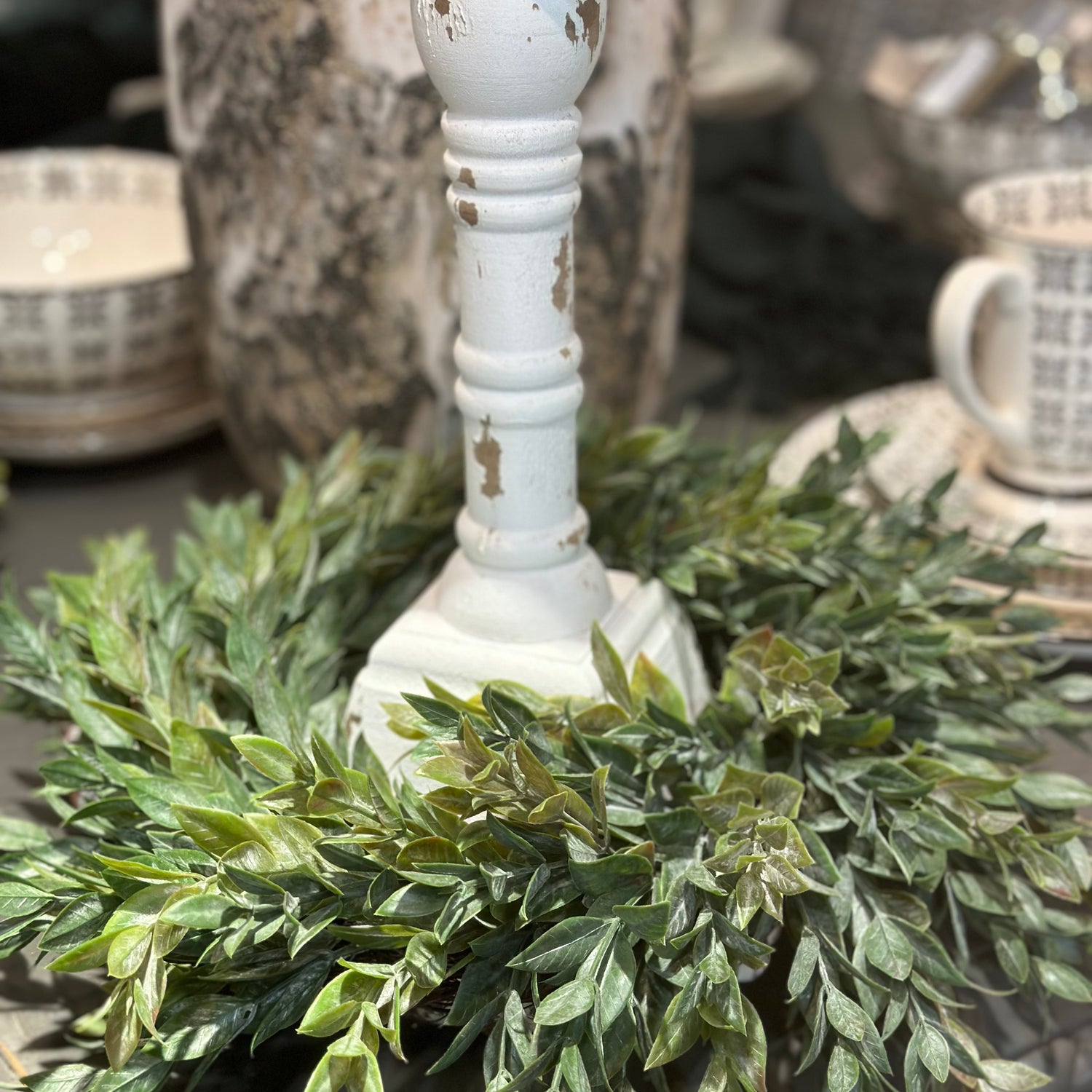 14" Myrtle Candle Ring & Wreath