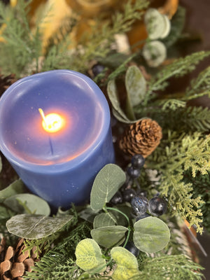 17" Blueberry and Pine Candle Ring