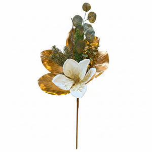 29" White Artificial Magnolia Spray