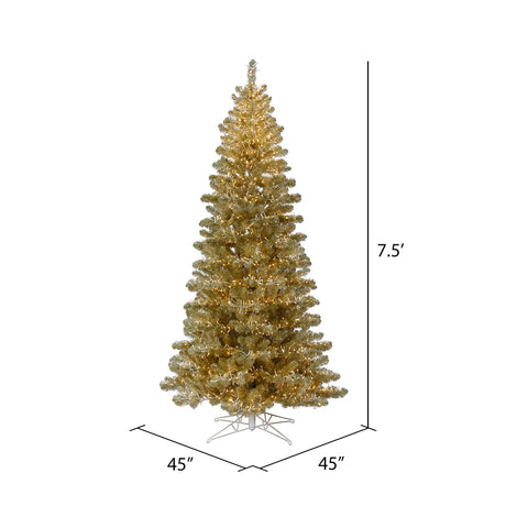 7.5 foot Champagne Slim Christmas Tree
