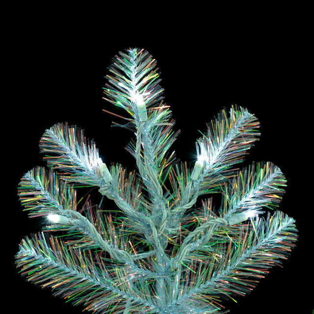 7' x 62" Iridescent White Upside Down Artificial Pre-Lit Christmas Tree