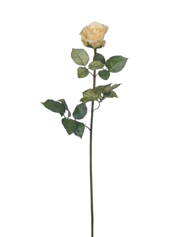 28" Yellow Rosebud Stem