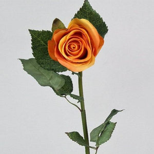 28" Orange Rosebud Stem