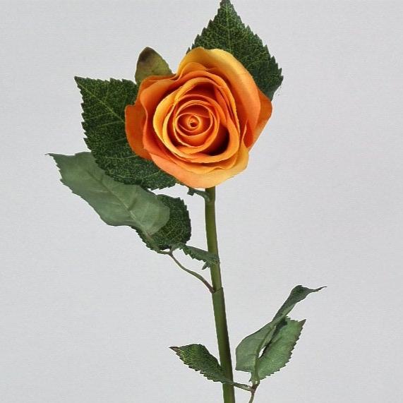 28" Orange Rosebud Stem