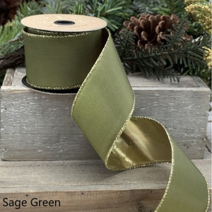 2.5" x 10yd Royal Taffeta Sage Green Ribbon