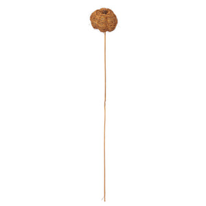Natural Coconut Coir Pumpkin on 20" Stem | Orange or Cream