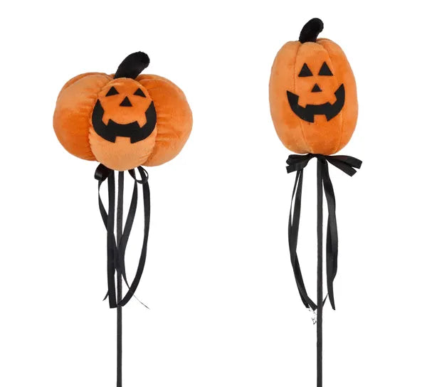 15" Jack-O-Lantern Pick with Bow