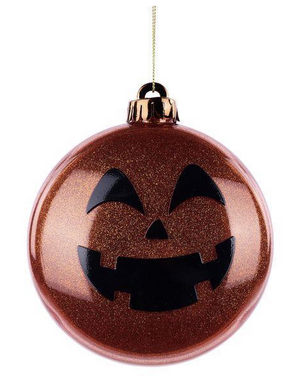 120MM Glitter Jack-O-Lantern 2D Ball Ornament