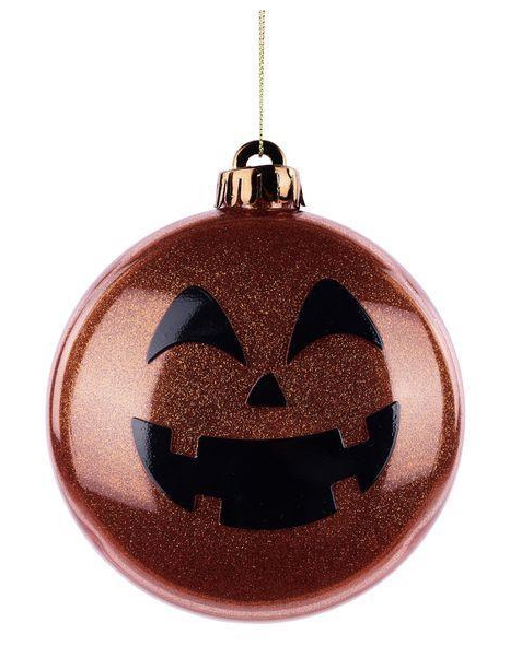 120MM Glitter Jack-O-Lantern 2D Ball Ornament