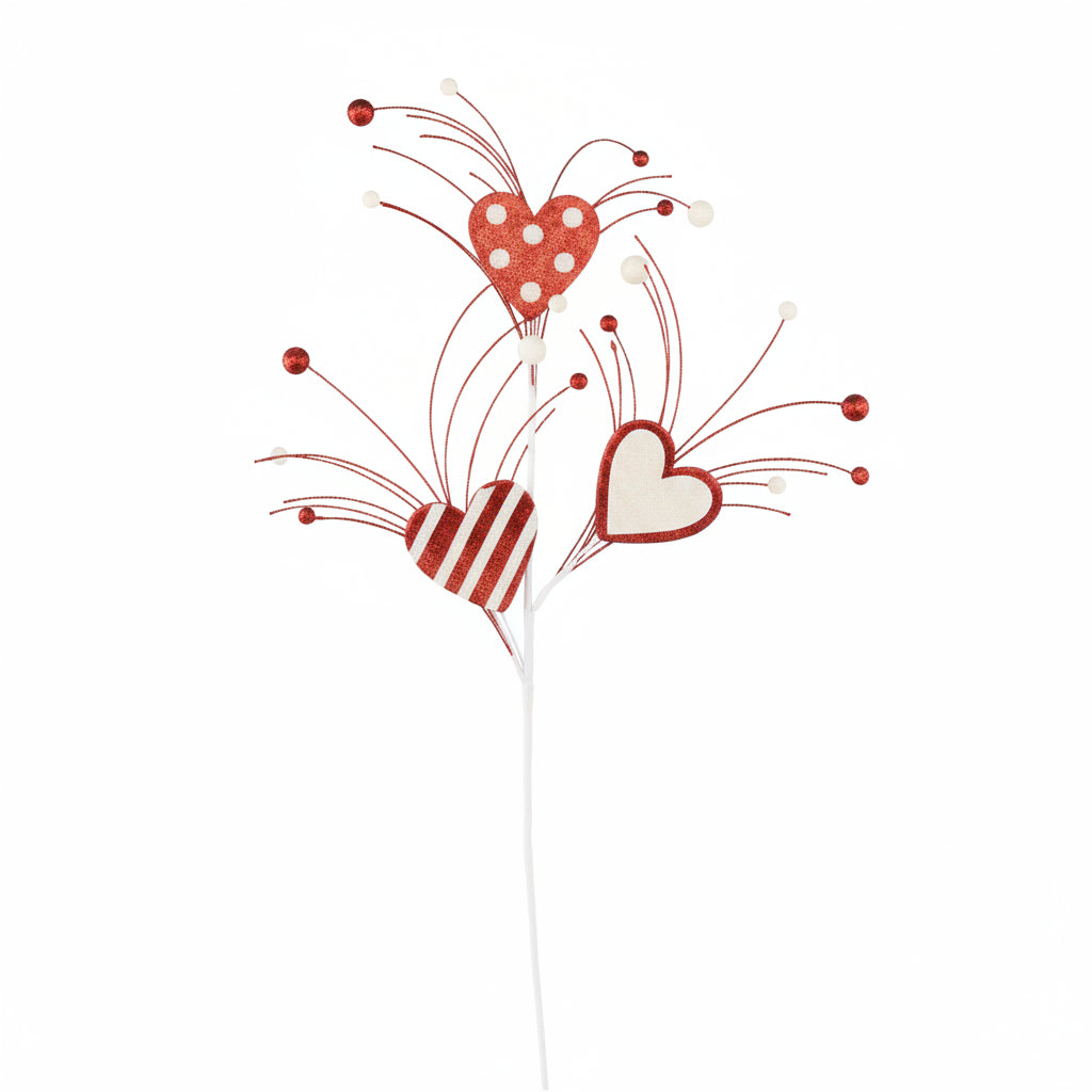 35" Glitter Heart Spray
