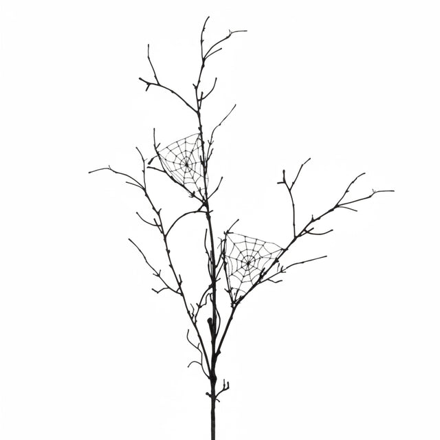 30" Black Halloween Twig Spray with Spider