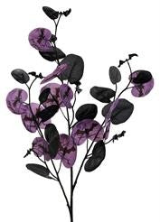 27" Purple & Black Halloween Eucalyptus Stem