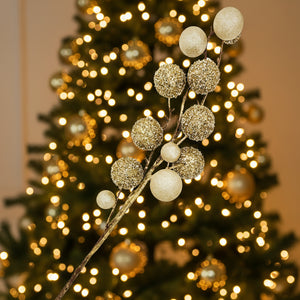 42" Champagne Glitter/Sequin Ball Spray