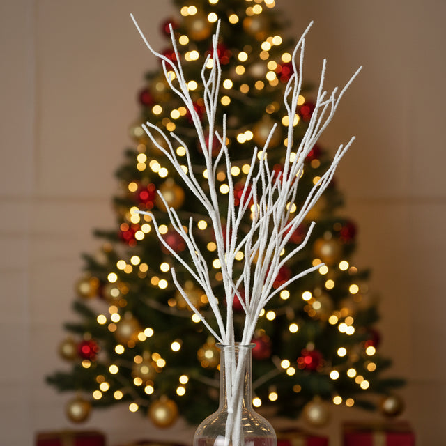 43" White Frosty Snow Branch