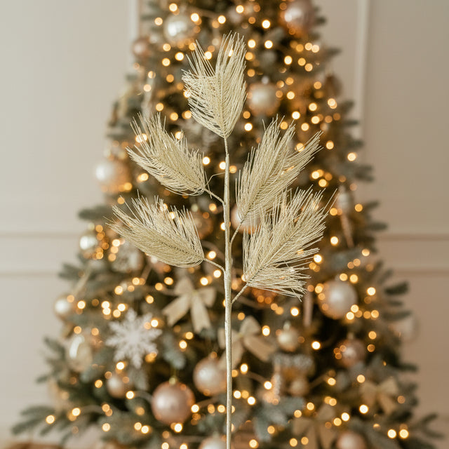17" Champagne/Platinum Long Needle Pine Spray