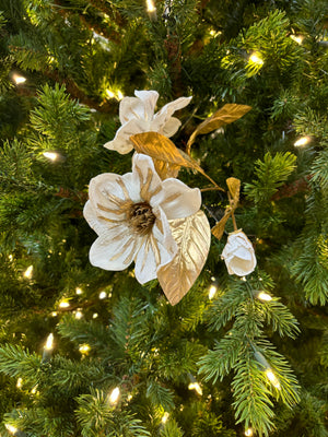 26" Cream & Gold Magnolia Stem