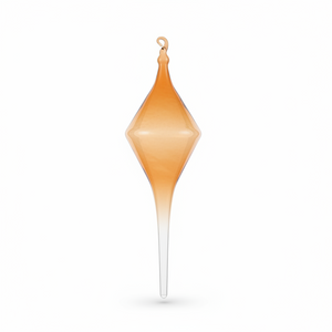 9" Champagne Iridescent Blown Glass Onion Finial Ornament