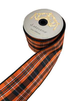 4" x 10yd Dupioni Salem Plaid Ribbon
