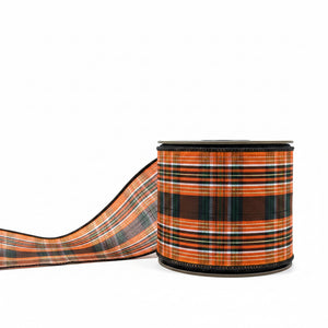 4" x 10yd Dupioni Salem Plaid Ribbon