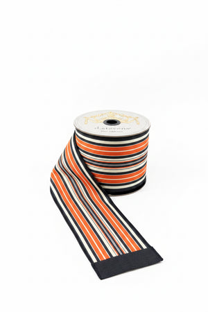 4" x 10yd Dupioni Vintage Stripe Ribbon