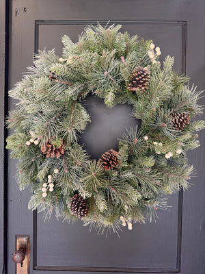 30" Glistening Pine Winter Wreath X153T
