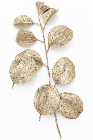 25" Gold Glittered Paddle Leaf Pick