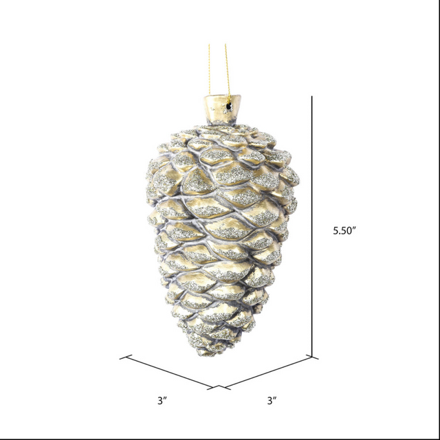5.5" Gold Antique Pinecone Christmas Ornament