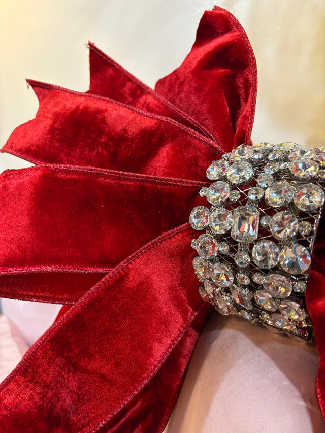 3.25" Faux Diamond Cuff Ring | Ribbon Bow Accessory *Bow sold separately*