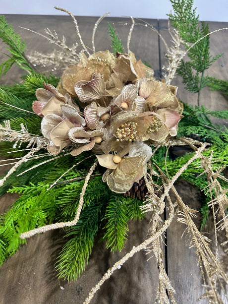 Gold Glittered Christmas Swag, additional view