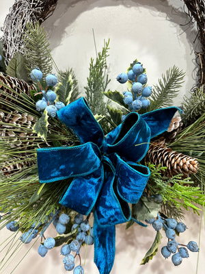 Doubled Blueberry Bliss Wreath 20"