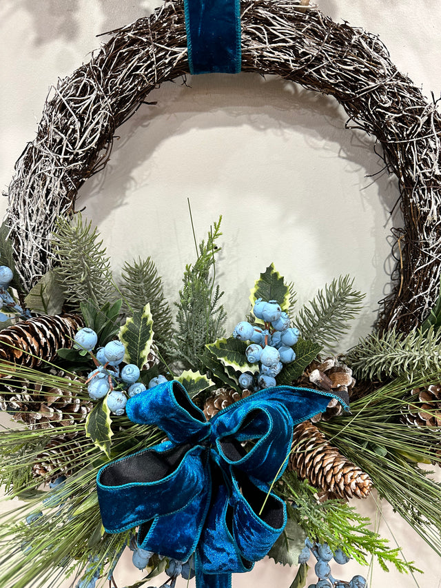 Doubled Blueberry Bliss Wreath 20"
