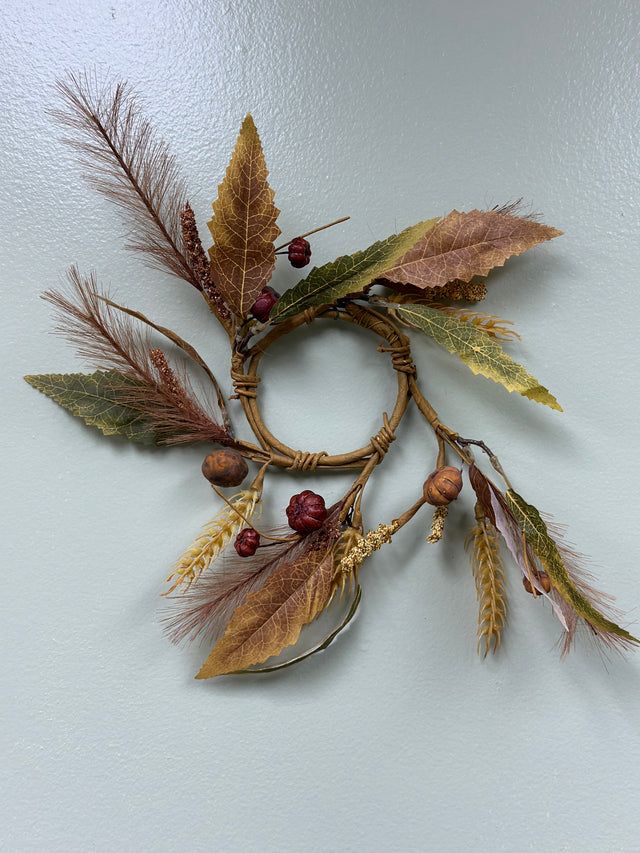 13" Mix Fall Foliage Candle Ring