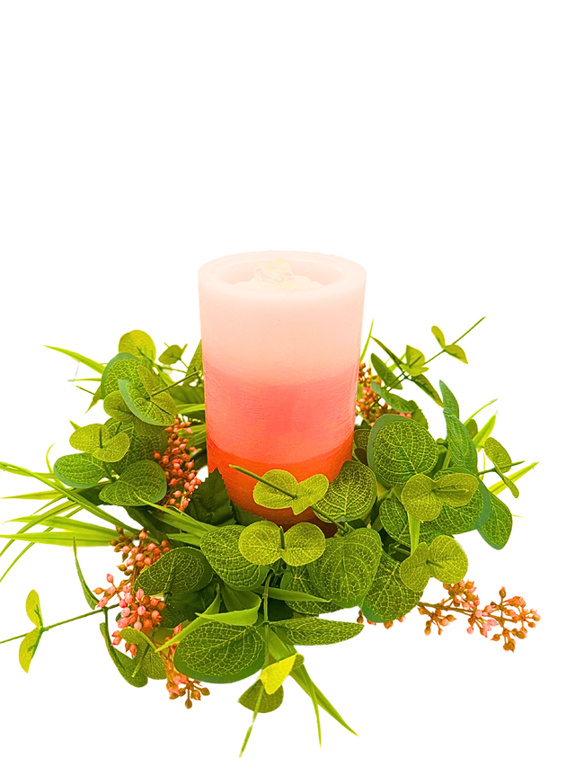 6" Berry Candle Ring Pink