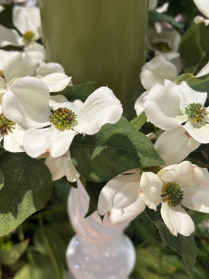 13" Dogwood Candle Ring Cream