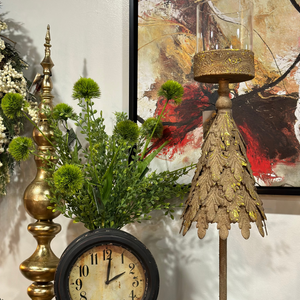 27" Gold Metal Tree Candle Holder