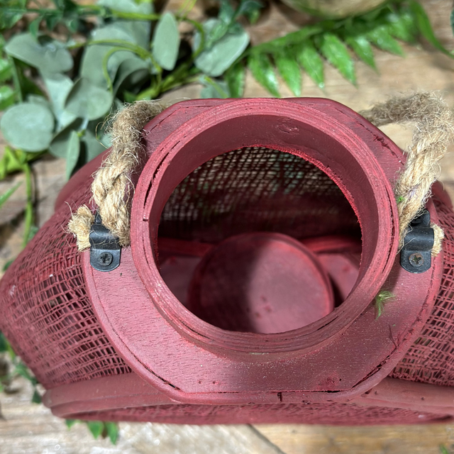10.25" Red Heart Lantern/Candle Holder