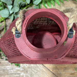 11.75" Red Heart Lantern/Candle Holder