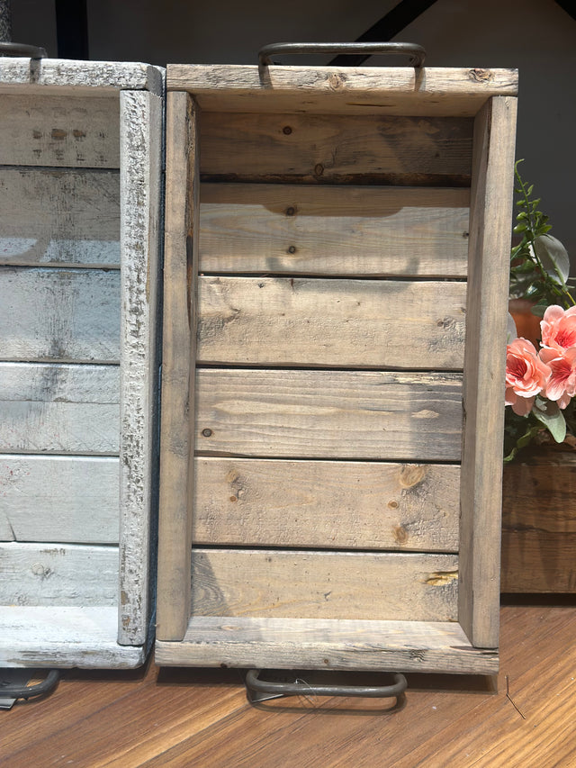 14.75" Small Distressed Wood Tray
