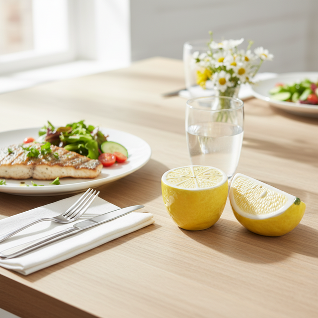3.5" Dolomite Lemon Salt & Pepper Shakers