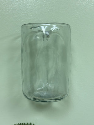6” Hand-blown Round Clear Glass Hanging Vase
