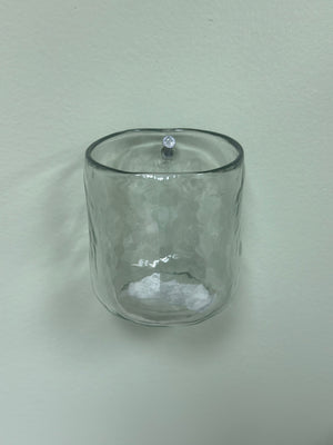 4” Hand-blown Round Clear Glass Hanging Vase