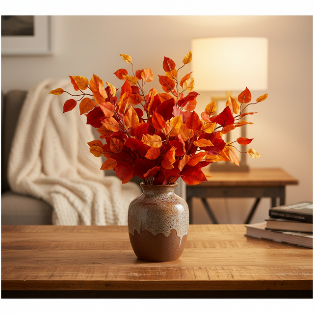 34" Aspen Flame Leaf Bush